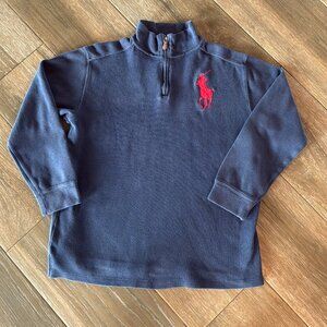 Youth Polo by Ralph Lauren navy large logo quarter zip size XL (18-20)